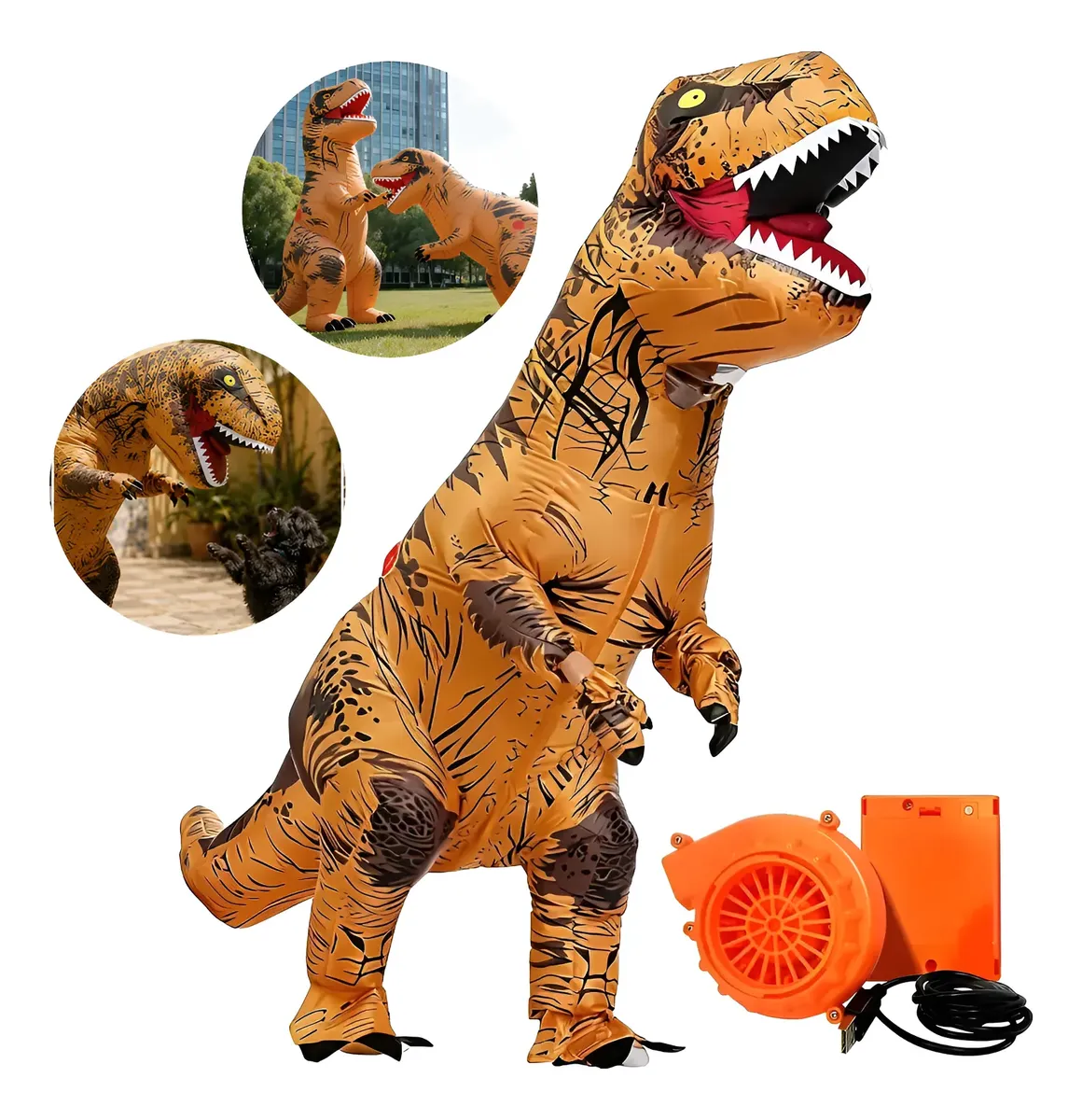 Fantasia Inflável Cosplay Dinossauro Tiranossauro Rex